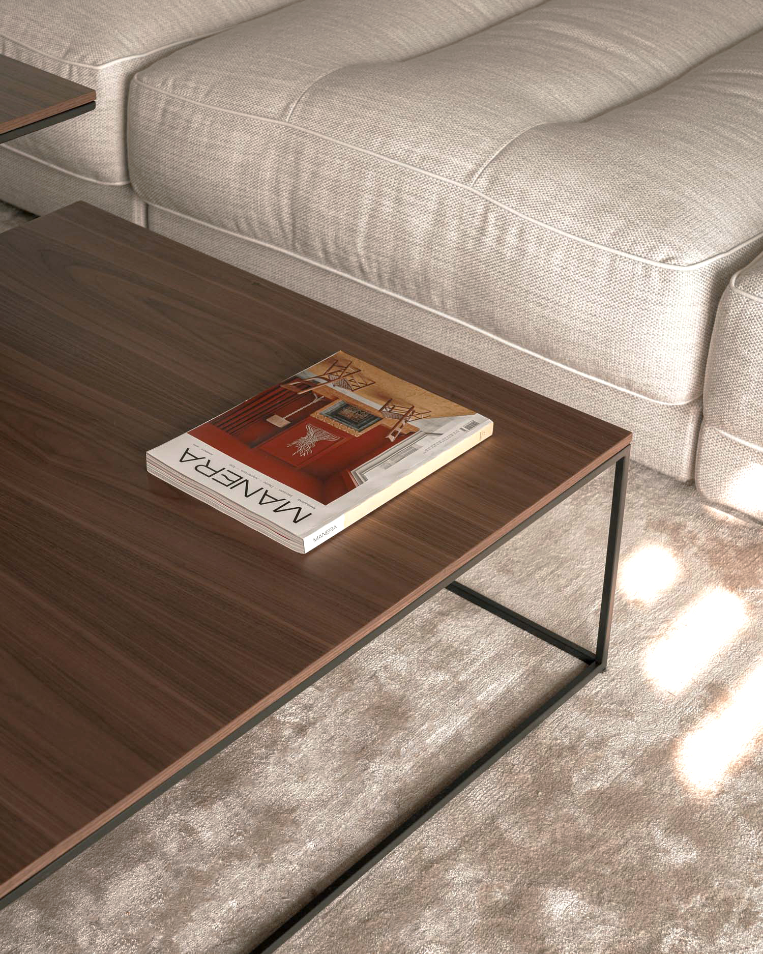 Mesa de centro Petra nogal 80 x 80 cm