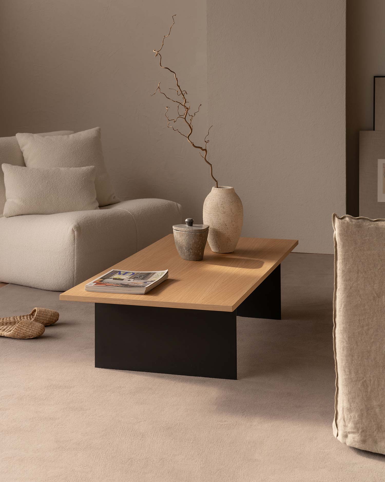 Mesa de centro Calobra roble natural 130 x 60 cm