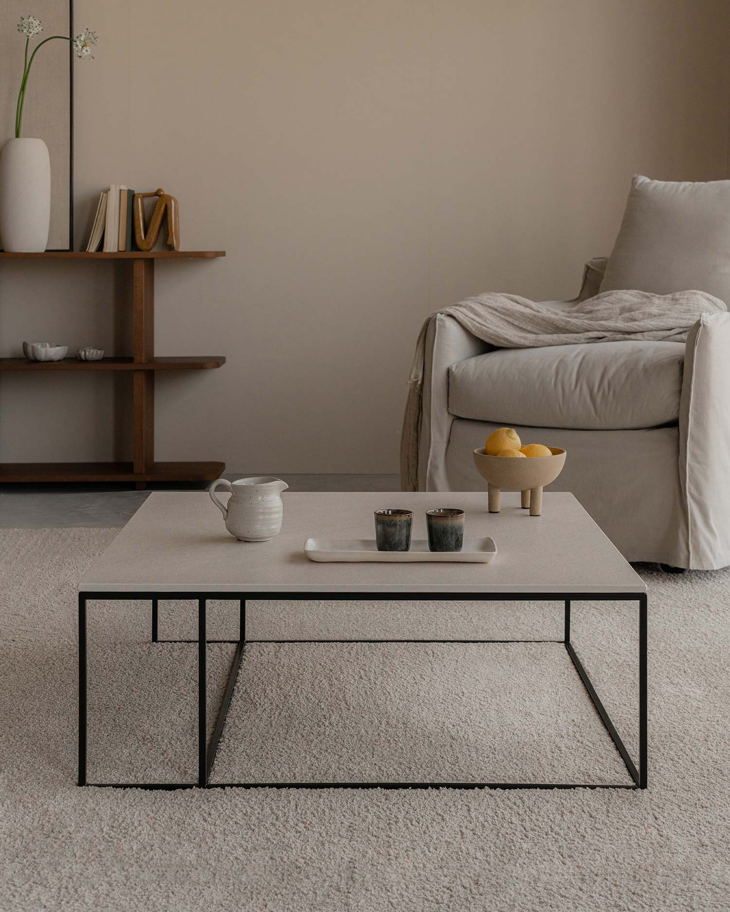 Mesa de centro Petra duna 80 x 80 cm